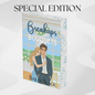 Special edition eBook cover of Breakups and Bouquets by Bailey Black with sprayed edges, a swoony romantic comedy with wedding chaos and fake dating