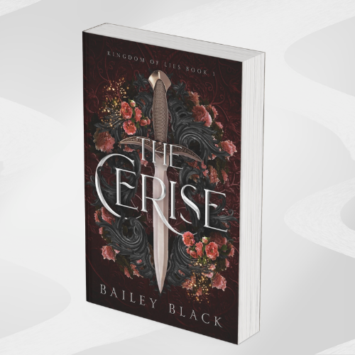 Paperback edition of The Cerise by Bailey Black, a dark witch romance filled with vengeance, forbidden love, and slow-burn magical passion.